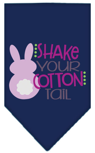 Shake Your Cotton Tail Screen Print Pet Bandana Navy Blue Small